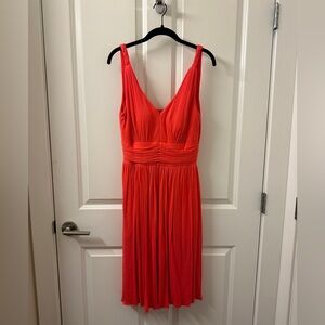 ✨ Coral Midi Dress with Pockets 👗